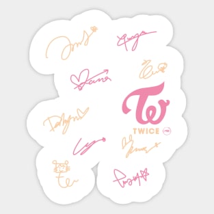 Diseño con los autografos de TWICE Sticker